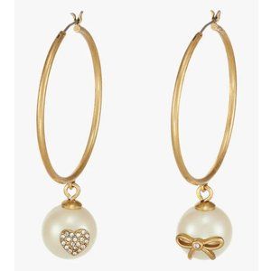 NEW Kate Spade Grandma's Closet Pearl Hoop Earring